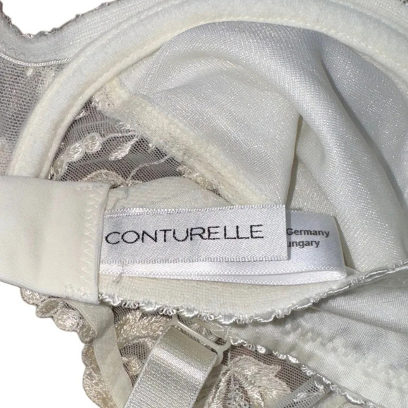 {Conturelle} "Provence Full Cup Underwire Bra" Unlined Sheer Swiss Floral Lace - Picture 6 of 8